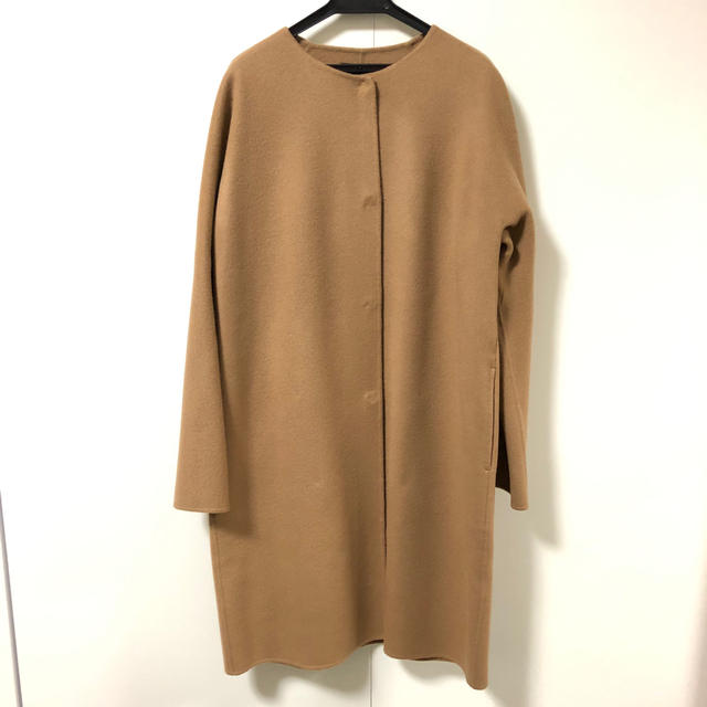 Theory 18aw ノーカラーコート キャメル