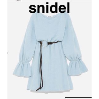 スナイデル(SNIDEL)のもじゃんこ様snidel ファーライクベルテッドニットワンピース　超美品(ミニワンピース)