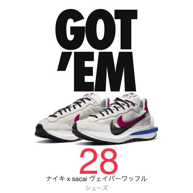 限定価格セール！ NIKE × x sacai Vapor 正規品sacai ヴェイパー