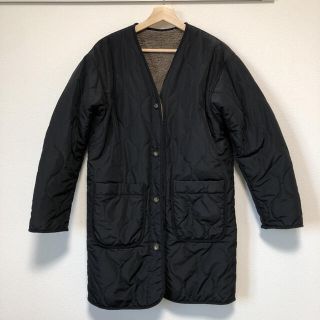 ジーユー(GU)のANTIQULOTHES リバーシブルロングキルトブルゾン L(ロングコート)