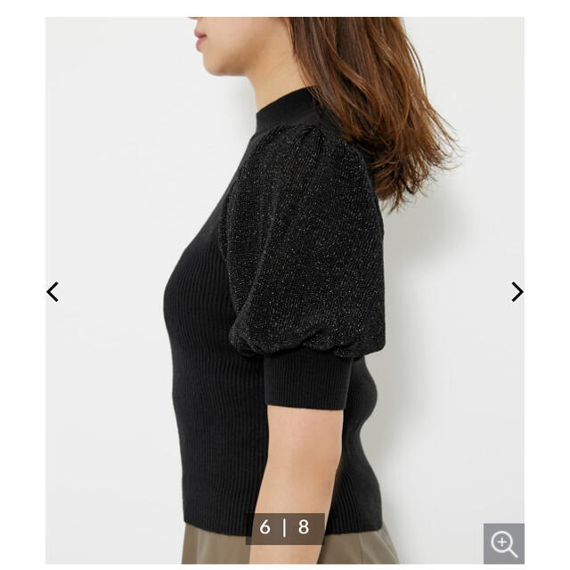 rienda(リエンダ)のマットラメSLVリブknit TOP レディースのトップス(ニット/セーター)の商品写真