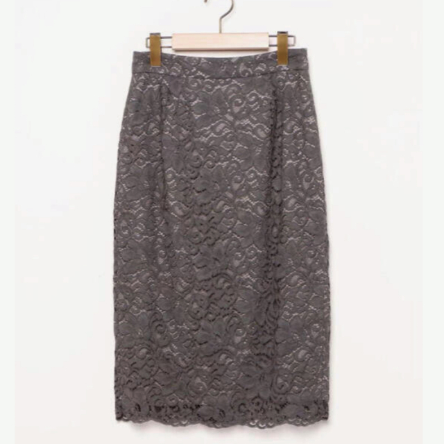 UNITED ARROWS(ユナイテッドアローズ)のユナイテッドアローズ　レースタイトスカート　カーキ　36サイズ レディースのスカート(ひざ丈スカート)の商品写真