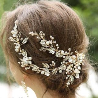 ラスト1点【高品質】繊細ヘッドドレス、ウエディングヘアーアクセサリー髪飾り(ヘアアクセサリー)