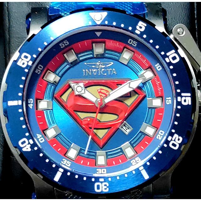 $1295 インビクタ  高級腕時計 スーパーマン ブルー×シルバー ラスト１