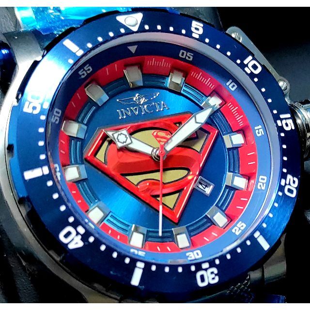 $1295 インビクタ  高級腕時計 スーパーマン ブルー×シルバー ラスト１