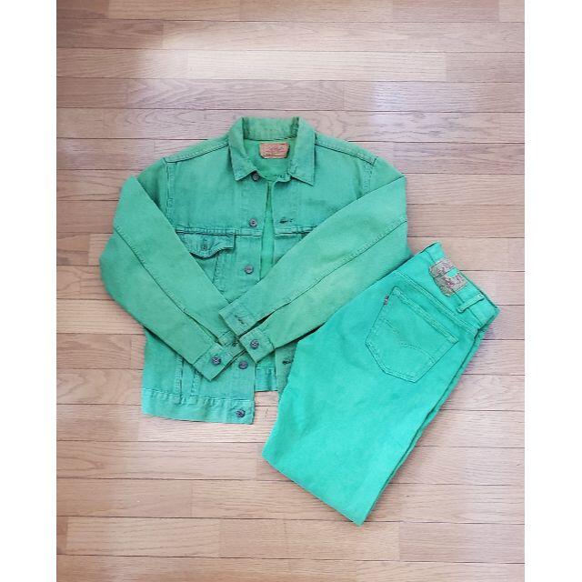 爆買い！
 90s 90S Green Denim Levi´s Jacket Green Denim Levi´s Levi Set ® Up ジャケット/アウター