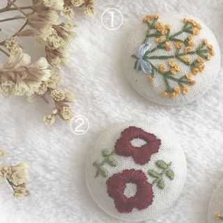 刺繍ヘアゴム　2個セット(ヘアアクセサリー)