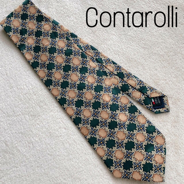 美品 Contarolli 高級シルク 総柄 ネクタイ レトロ イタリア製 メンズのファッション小物(ネクタイ)の商品写真