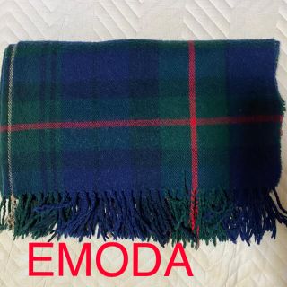 エモダ(EMODA)のセール❗️EMODA マフラー チェック ストール　グリーン　学校　スクール(マフラー/ショール)