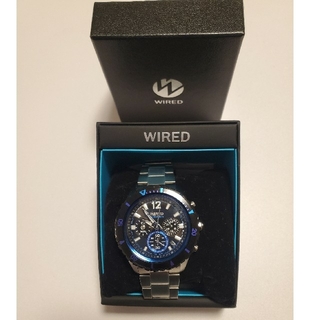 ワイアード(WIRED)のWIRED(腕時計　黒✕青✕シルバー)　AGAW429(腕時計(アナログ))