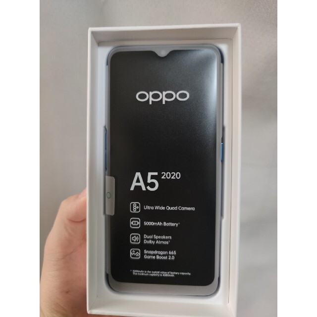 ANDROID(アンドロイド)のOPPO A5 2020 ブルー スマホ/家電/カメラのスマートフォン/携帯電話(スマートフォン本体)の商品写真