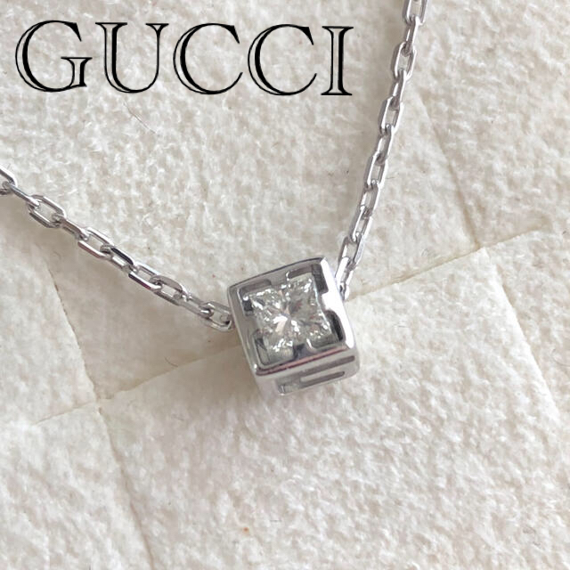 Gucci(グッチ)のGUCCI ダイヤモンド　ネックレス　750 K18 WG レディースのアクセサリー(ネックレス)の商品写真