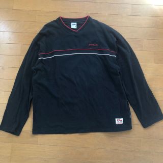 フィラ(FILA)のFILA★vintage★古着★Tシャツ★オーバーサイズ★ロゴ★ブラック★(Tシャツ/カットソー(七分/長袖))