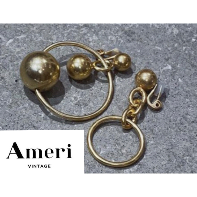 Ameri vintage SPHERE EARRING /GOLD イヤリング