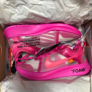 ナイキ(NIKE)のNIKE×off-white zoomfly PINK 26.5cm (スニーカー)