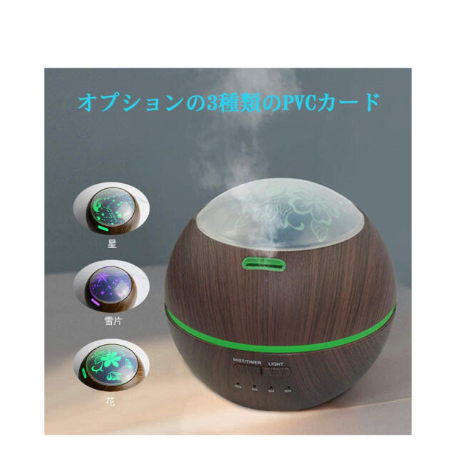 アロマディフューザー 超音波式アロマ加湿器 空気清浄機 星空 LEDライト7色  スマホ/家電/カメラの生活家電(体重計)の商品写真