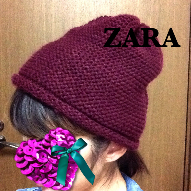 ZARA(ザラ)の48☆ZARAニット帽 レディースの帽子(ニット帽/ビーニー)の商品写真