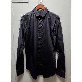 ディオールオム(DIOR HOMME)の【レア】ディオールオム 光沢 ブラック シャツ 長袖 39(シャツ)