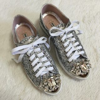 miumiu グリッタースニーカー 35