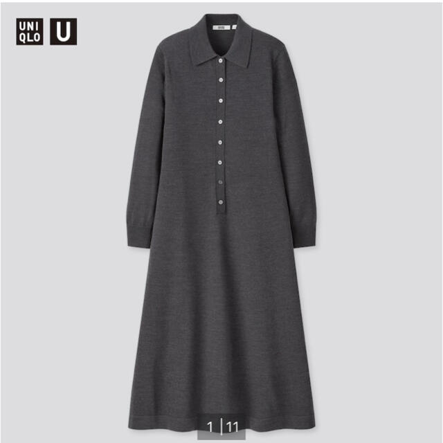 UNIQLO(ユニクロ)のUNIQLO U メリノブレンドポロワンピース　M   レディースのワンピース(ロングワンピース/マキシワンピース)の商品写真