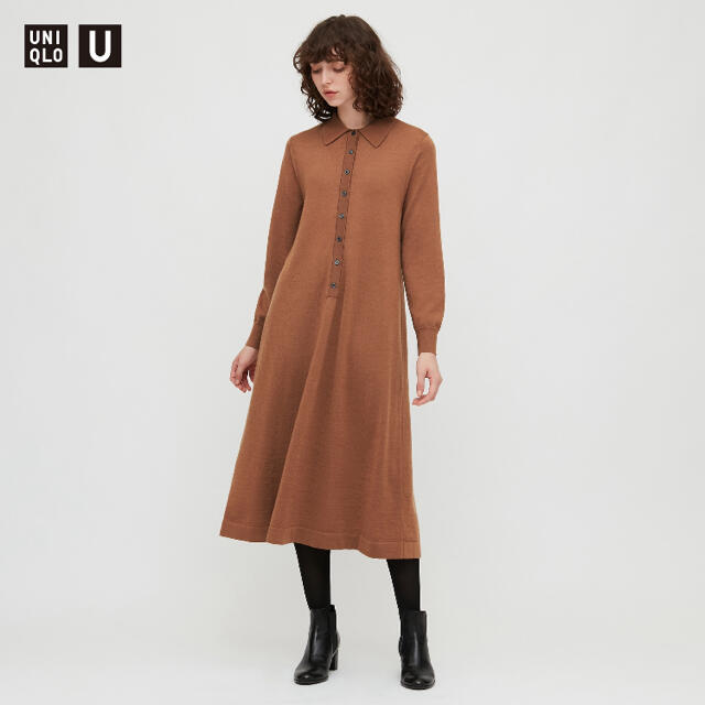 UNIQLO(ユニクロ)のUNIQLO U メリノブレンドポロワンピース　M   レディースのワンピース(ロングワンピース/マキシワンピース)の商品写真