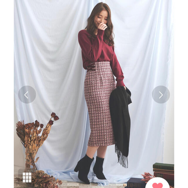 Noela(ノエラ)のNoela♡チェックツィードペンシルスカート レディースのスカート(ひざ丈スカート)の商品写真