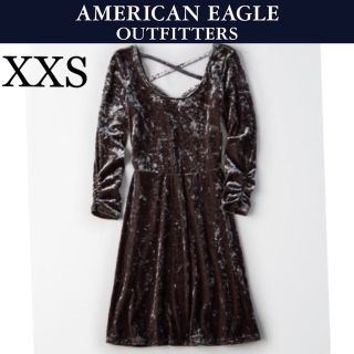 アメリカンイーグル(American Eagle)の新品タグ付き☆アメリカンイーグルクラッシュベロアワンピースホリスターアバクロ(ミニワンピース)