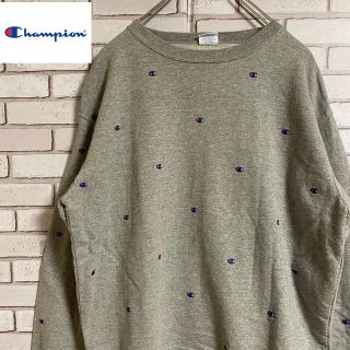 チャンピオン(Champion)の90s 古着 チャンピオン L スウェット 刺繍ロゴ ビッグシルエット ゆるだぼ(スウェット)