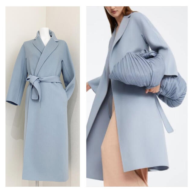 Max Mara(マックスマーラ)のs maxmara 美品　ダブルフェイス　コート　ライトブルー レディースのジャケット/アウター(ロングコート)の商品写真