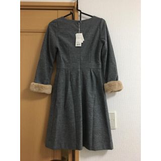 プロポーションボディドレッシング(PROPORTION BODY DRESSING)の【美咲様ご購入用】新品タグ付き プロポ カノコミルドワンピース グレー(ひざ丈ワンピース)