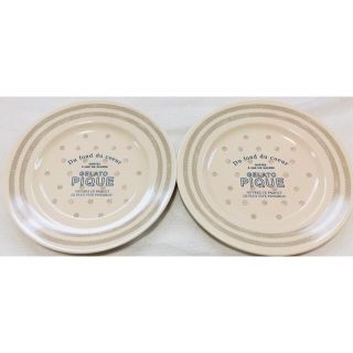 ジェラートピケ(gelato pique)のジェラートピケ　ピンクドットプレートM２枚セット　ジェラピケ食器お皿(食器)