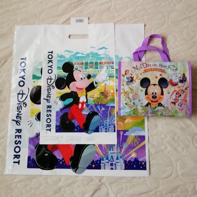 Disney Tdr 新柄 ショップ袋 Lサイズ1枚 Mサイズ4枚 ミニバッグ未使用品セットの通販 By ひまママ S Shop ディズニー ならラクマ