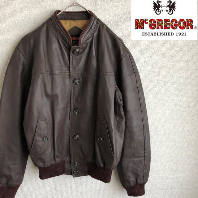 McGREGOR(マックレガー)の90s McGREGOR レザー　ブルゾン　革　ジャケット　マグレガー　古着 メンズのジャケット/アウター(レザージャケット)の商品写真