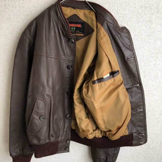 McGREGOR(マックレガー)の90s McGREGOR レザー　ブルゾン　革　ジャケット　マグレガー　古着 メンズのジャケット/アウター(レザージャケット)の商品写真