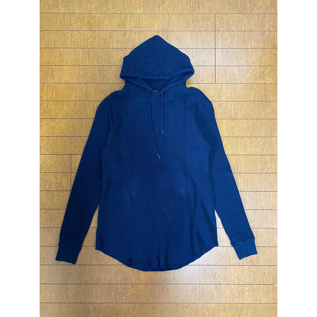 SOPHNET. WAFFLE PULL OVER HOODY NAVY S