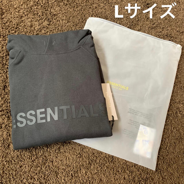 Lサイズ FEAR OF GOD ESSENTIALS パーカー ブラック