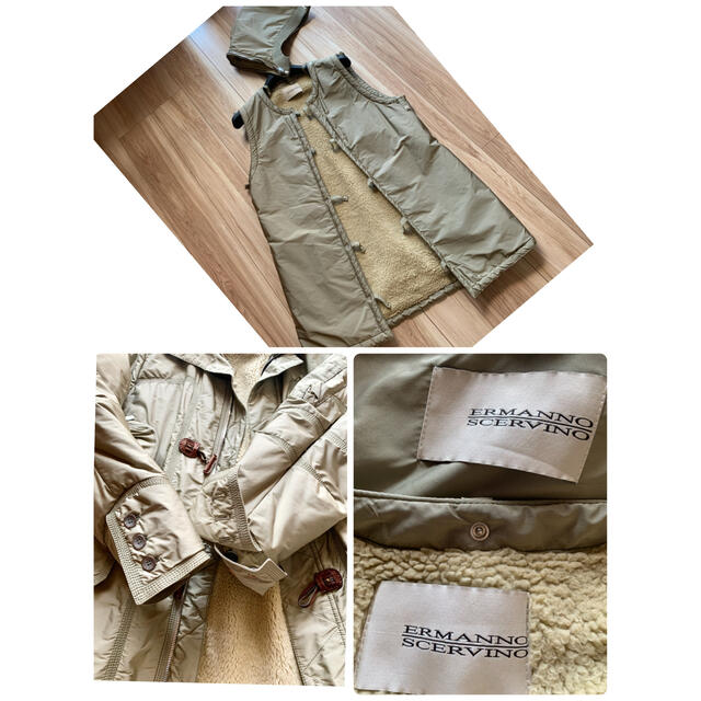 Armani(アルマーニ)の【ラクマ 先行SALE】　５２万メンズ　シェルビーノ・モッズコート　ベスト付き メンズのジャケット/アウター(モッズコート)の商品写真