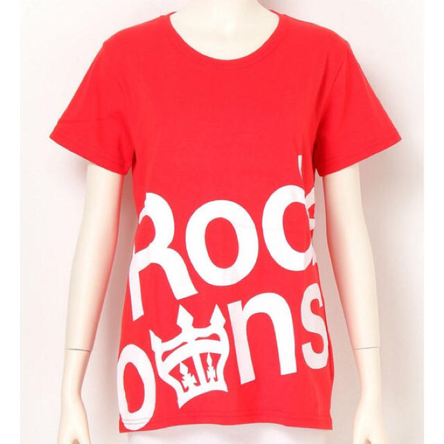 RODEO CROWNS WIDE BOWL(ロデオクラウンズワイドボウル)のオーバーロゴビッグTシャツ レッド レディースのトップス(Tシャツ(半袖/袖なし))の商品写真