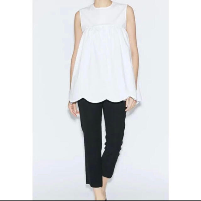 専用ヨーコチャン　Hem Scallop Cotton Blouse 36