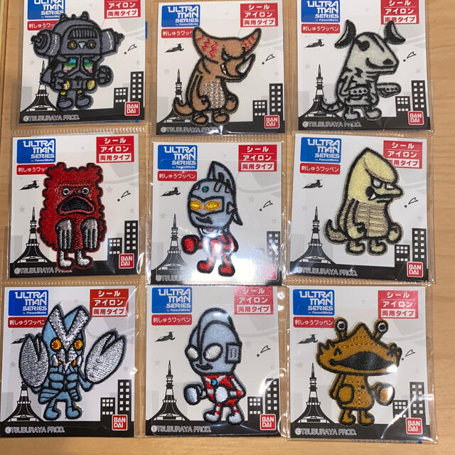 BANDAI(バンダイ)のウルトラマン刺繍ワッペンセット9個セット ハンドメイドの素材/材料(各種パーツ)の商品写真