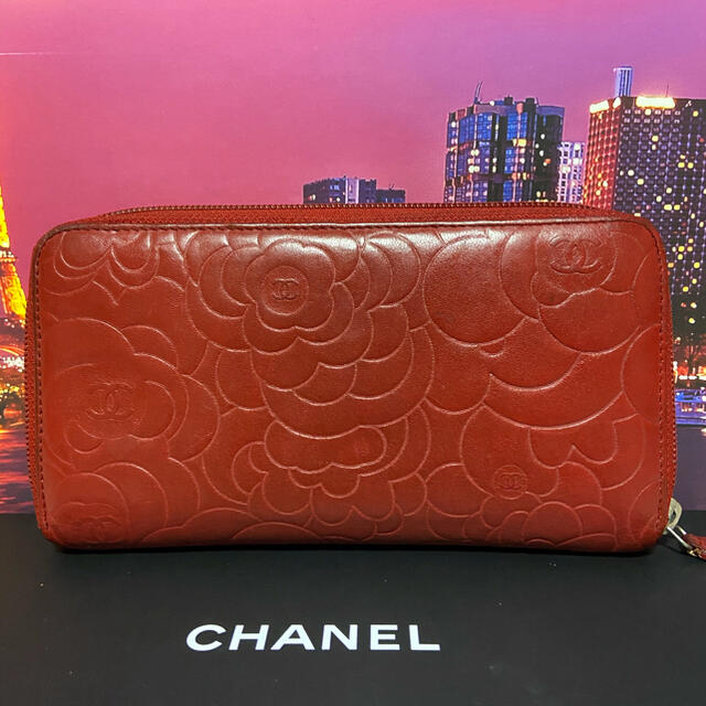 CHANEL シャネル　【正規品】長財布　ココマーク　カメリア　ラウンド財布