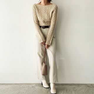 エディットフォールル(EDIT.FOR LULU)のwillfully バックオープンニット　back open cableknit(ニット/セーター)