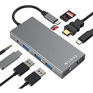 9in1マルチUSB Type C ハブ  WU-MINGLU　HDMI VGA(PC周辺機器)