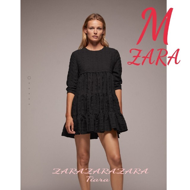 新品未使用 ZARA ザラ テクスチャー入り生地ワンピース M