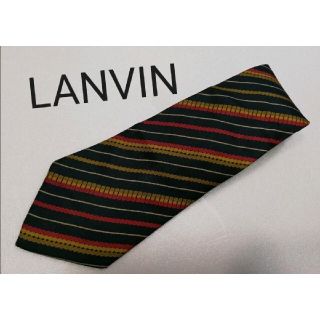 ランバン(LANVIN)のLANVINランバン★ヴィンテージストライプ高級シルクネクタイ(ネクタイ)