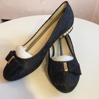 ジーユー(GU)のshoes closet 未使用 フラットパンプス 総レース パール(ハイヒール/パンプス)