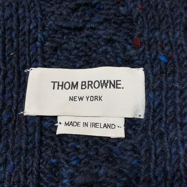 THOM BROWNE 4BAR ウール ネイビー マフラー トムブラウン