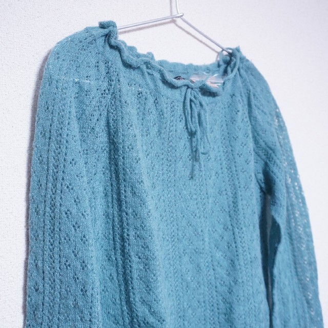 未使用タグ付き　ドゥファミリィ　透かし編みモヘアのセーター　ニット トップス