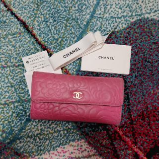 シャネル(CHANEL)のCHANEL カメリア 長財布 中古 難あり 激安(財布)