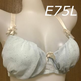 ラメシフォン ブラショー E75L サックス(ブラ&ショーツセット)